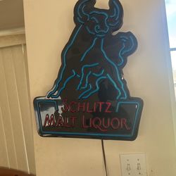 Sweet Schlitz Bull Malt Liquor Beer Advertising Sign