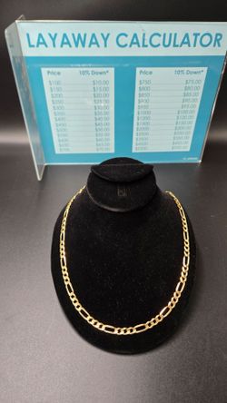 25.5 inch 14k figaro chain