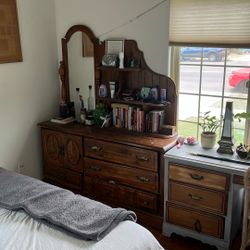Full Bedroom Set: Bed, Desk, Dresser, Desk, Etc