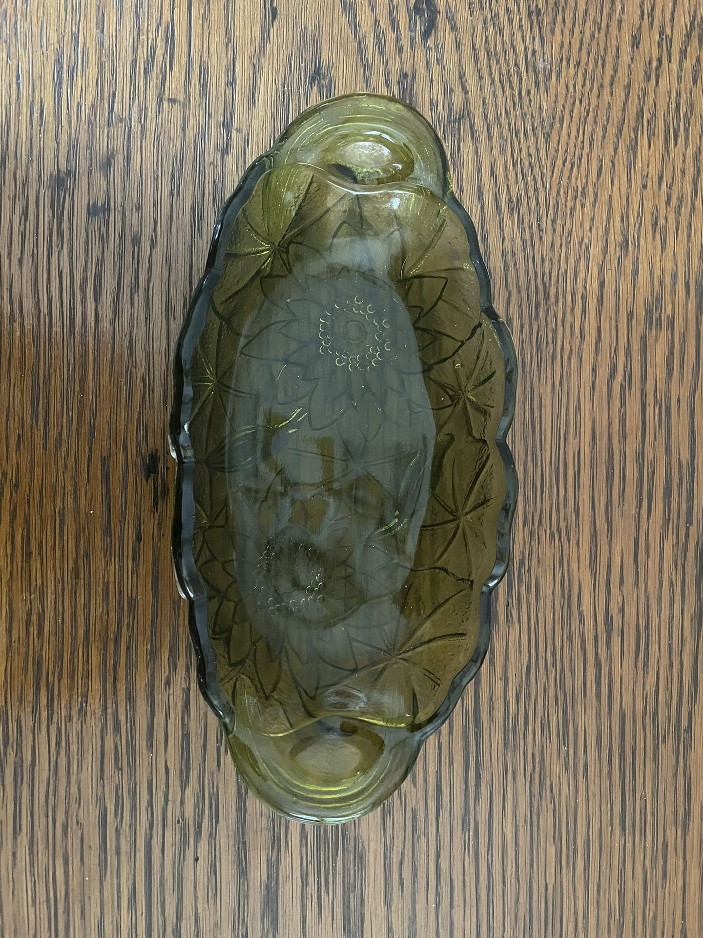 Vintage Green Glass Dish