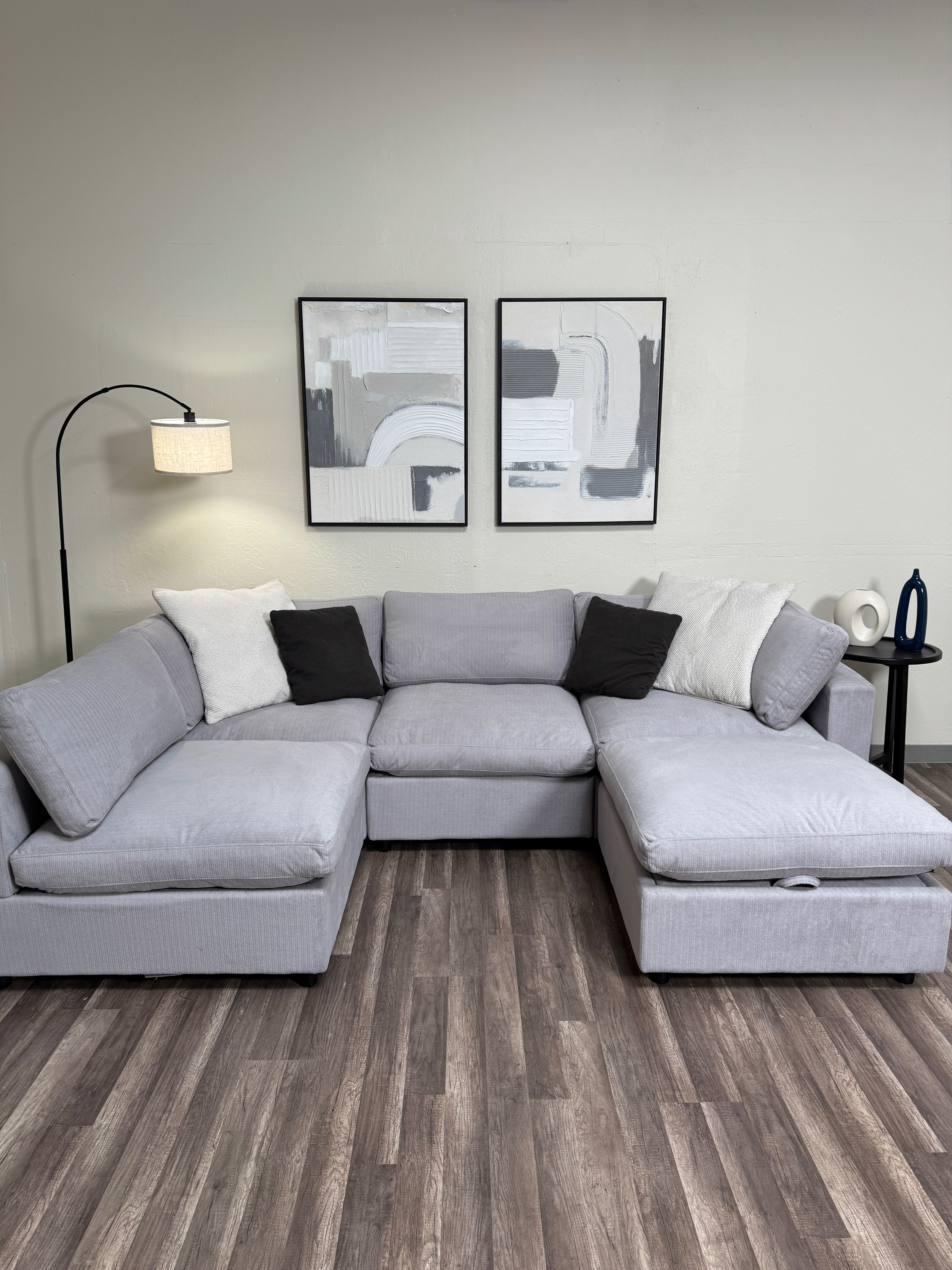 FREE DELIVERY New In Box Cloud Sectional Couch 5 PIece Modular Sofa Gray Grey
