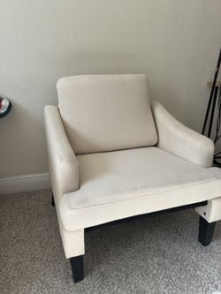 Modern Accent Armchair – Cream Fabric