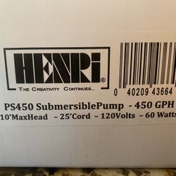 New Henri PS450 Water Pump