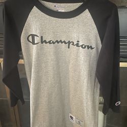 Champion T-Shirt Tee Baseball Raglan Long Sleeve