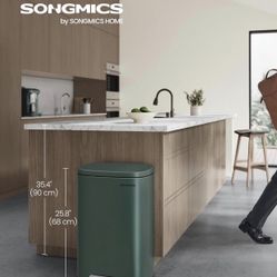 13 Gallon (50 L) Trash Can, Stainless Steel Kitchen Garbage Can, Recycling or Waste Bin, Soft Close, Step-On Pedal, Removable Inner Bucket