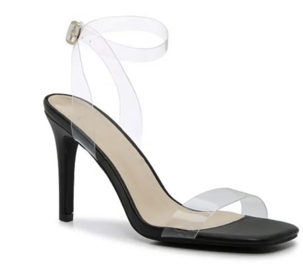 HALSTON HERITAGE Tanzania Clear Strappy Sandals Size 10