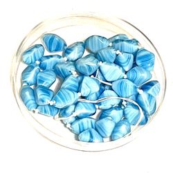 Lot Of Vintage Blue Swirl Glass Beads