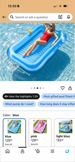 Inflatable Tanning Pool Lounger Float with Sprinkler,