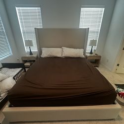 🔥 Modern California King Bedroom Set – Side Tables & Lamps Included!EVERYTHING for $600 (STEAL!) 🔥