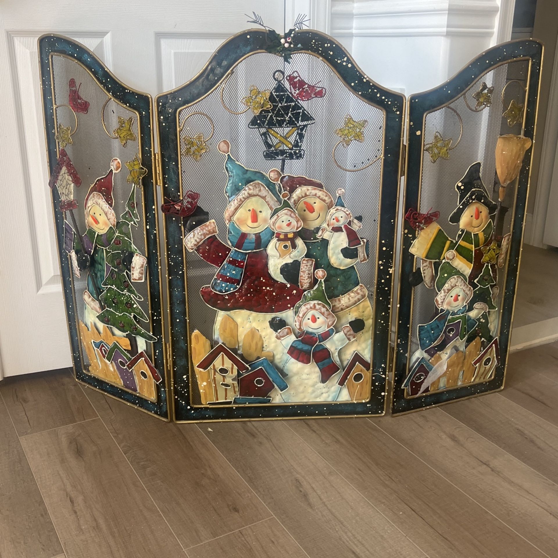Decorative Christmas Fireplace Screen