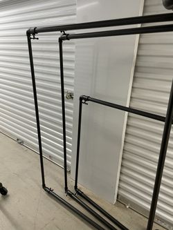 Pipe Clothing Rack Double Rail Uline Industrial metal with wheels Heavy Duty Farmhouse style for Sale in Miami Beach FL OfferUp