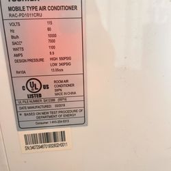 Toshiba 10k BTU Portable Ac Unit