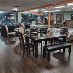 Nice Dinning Set Table 4 Chairs And Bench On Sale Now