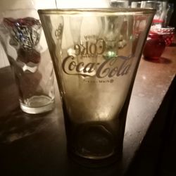Vintage Smoked Coca Cola Glass