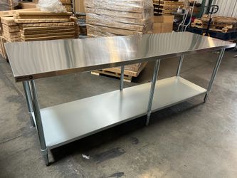 New stainless work tables NSF 8 feet long x 30"