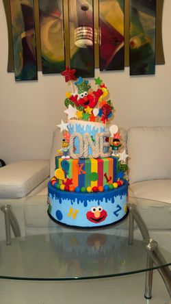 Sesame Street Theme 1st Birthday “Fake Cake”