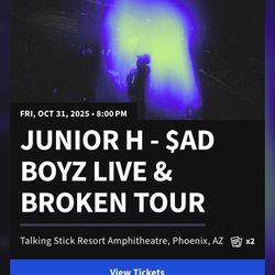 2 Tickets For Junior H Concert