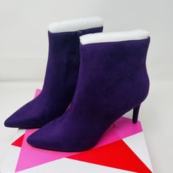 Red Delicious Cambridge Purple Suede Booties