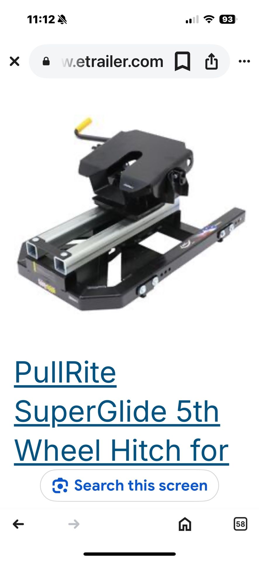 Pull Rite 5th Wheel 18k Hitch Complete