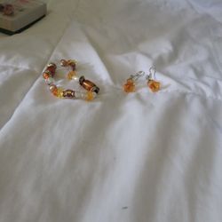 Colorful Crystal Pearl Beaded Bracelet for Women Jewelry With Earrings 