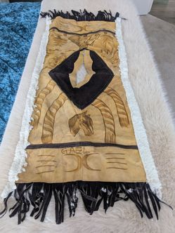 Children's Hand-Tooled Leather  poncho with Horse Design