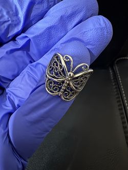 Sterling silver butterfly ring