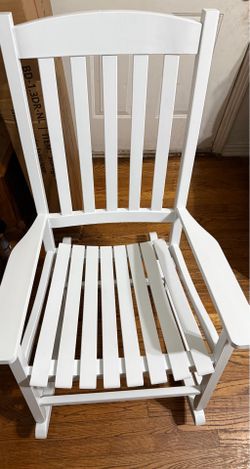 Wooden white rocking chair