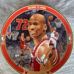 Michael Jordan Chicago Bulls Porcelain Dish RECORD 72 WINS Bradford Exchange