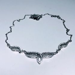 NWOT Lab Created White Sapphire Sterling Silver Necklace,