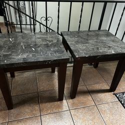 Wood End Tables With Marble Top