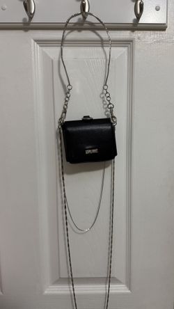 Black Mini Crossbody Bag with Chain Strap