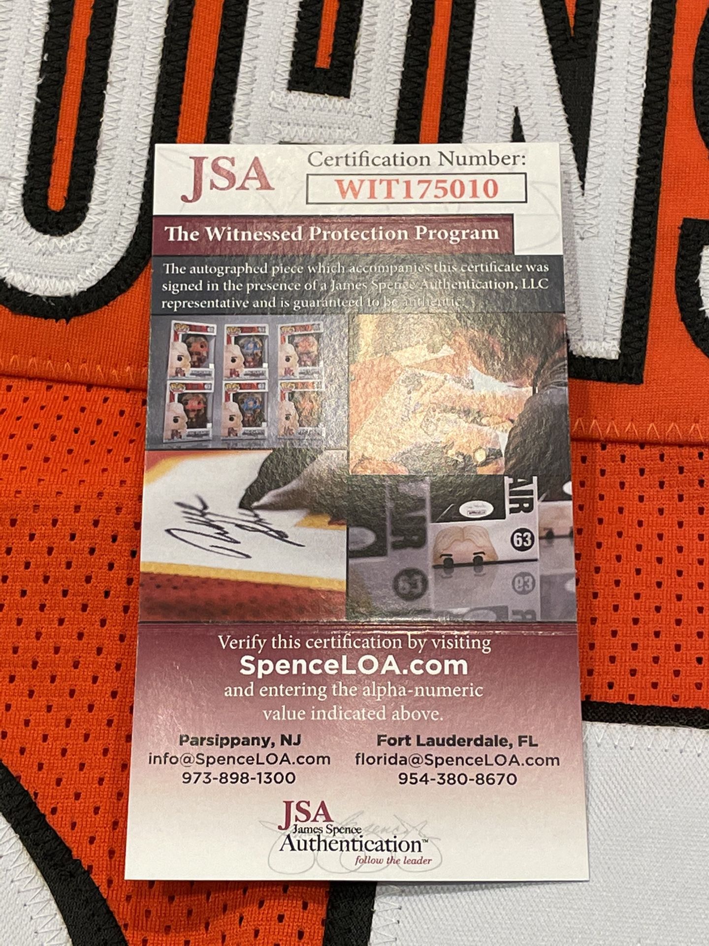 New Chad Johnson Signed Jersey COA