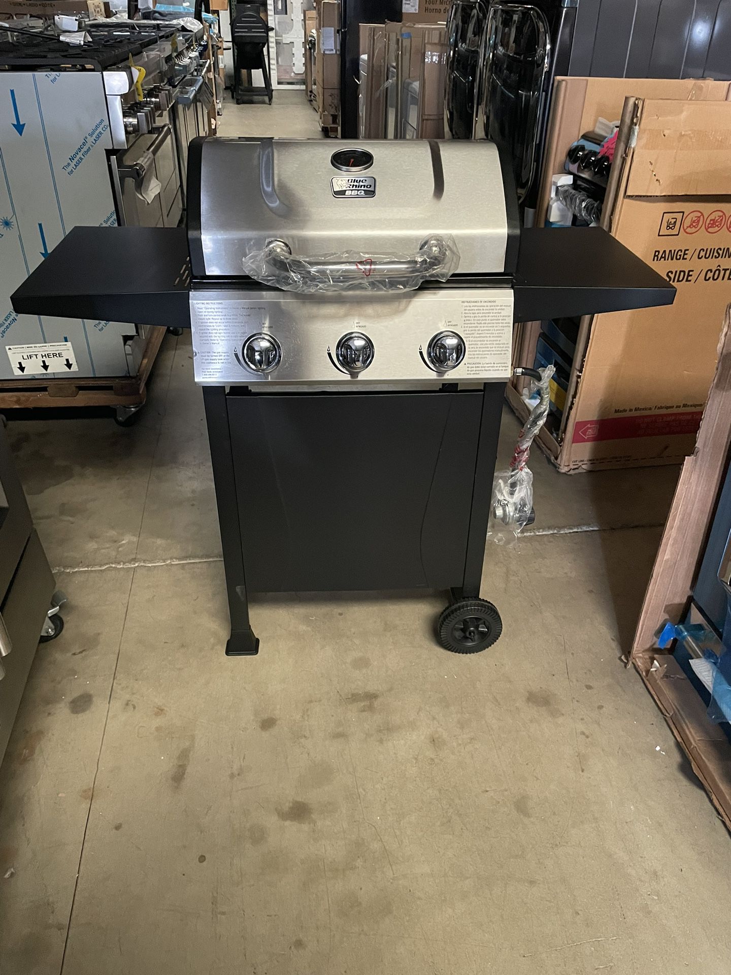 Bbq Grill 3 Burner Stainless Steel And Black 