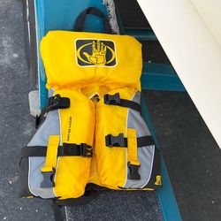 Yellow and black Body Glove infant life vest