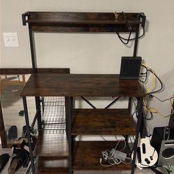 Brown Bar And mirror Set 