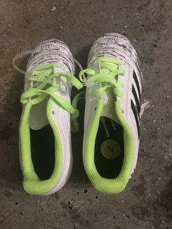 Adidas kids Soccer Cleats White Neon Green