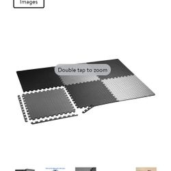 Yes4All Interlocking Exercise Foam Mats – Cover 48 SqF - 48 SQFT - Black and Gray - 12pc