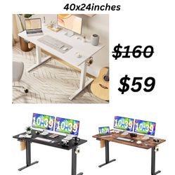 40 x 24inches Electric Standing Desk with Splice Board, Ergonomic Height Adjustabley.