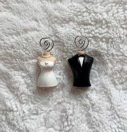 Bride and Groom Wedding Place Card Holder set