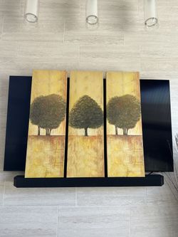 Beautiful Trees Wall Art 3 Panel Canvas Frame Picture