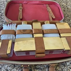 Vintage PEAU De PORC 1920-45 Hand Made In Paris Leather Grooming Attaché Case Kit. 