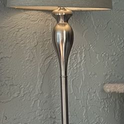Floor Lamp With Silver Glitter Shade