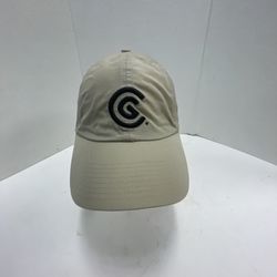 Cleveland Golf StrapBack Hat Adjustable Rain 100% Nylon - Tan / Black Logo