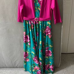 Women S Long Dresses Hot Pink Collar, New