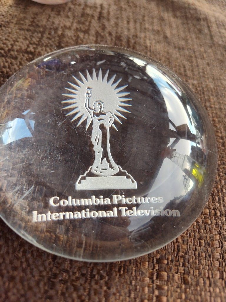 Vintage Columbia Pictures International Television Paperweight
