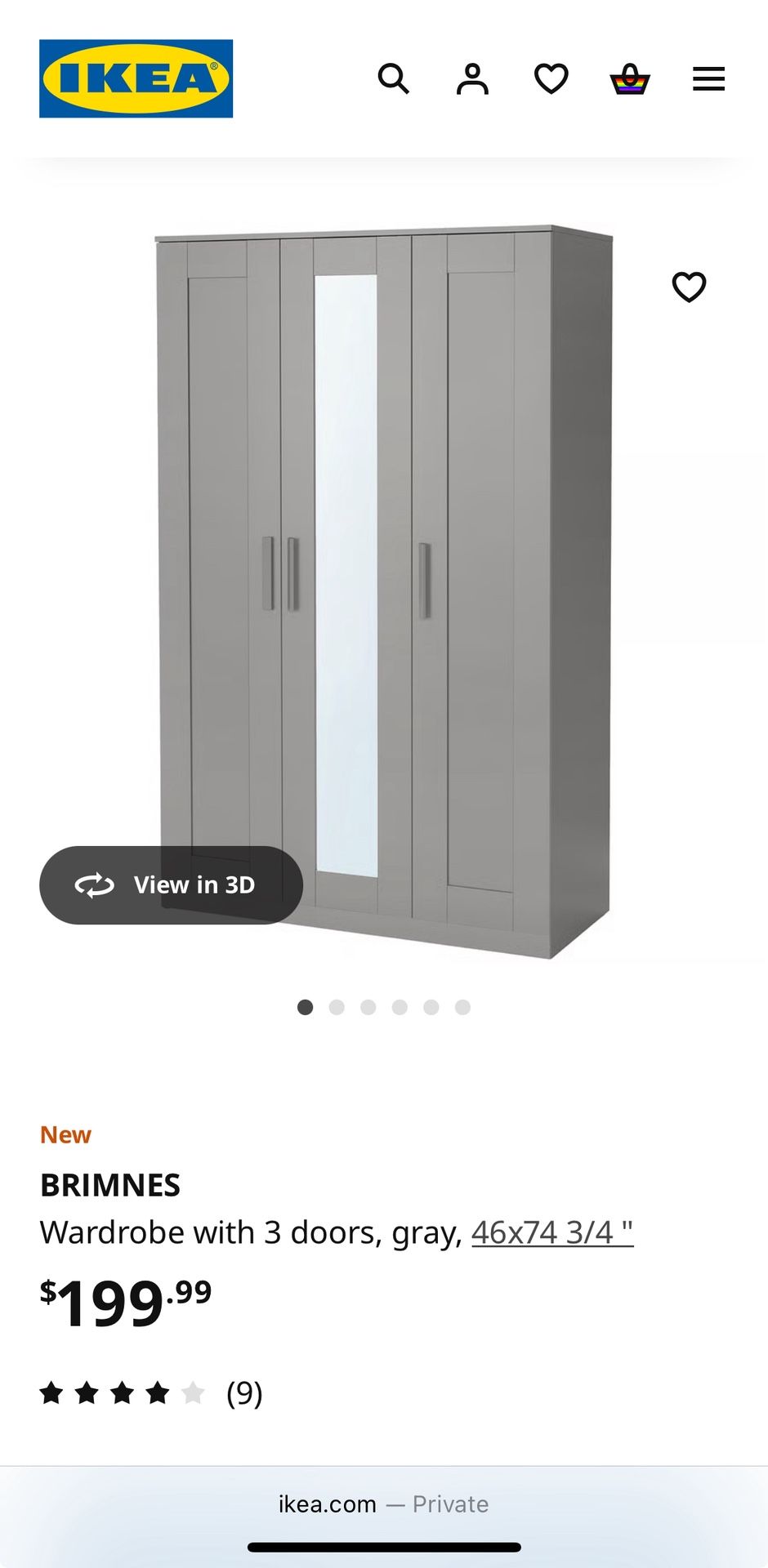 IKEA Wardrobe In Gray
