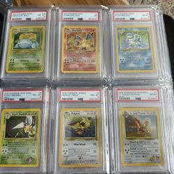 PSA Graded Pokemon TCG 60-Card Holo Lot 1999 Base/Jungle/Fossil/Gym Promo