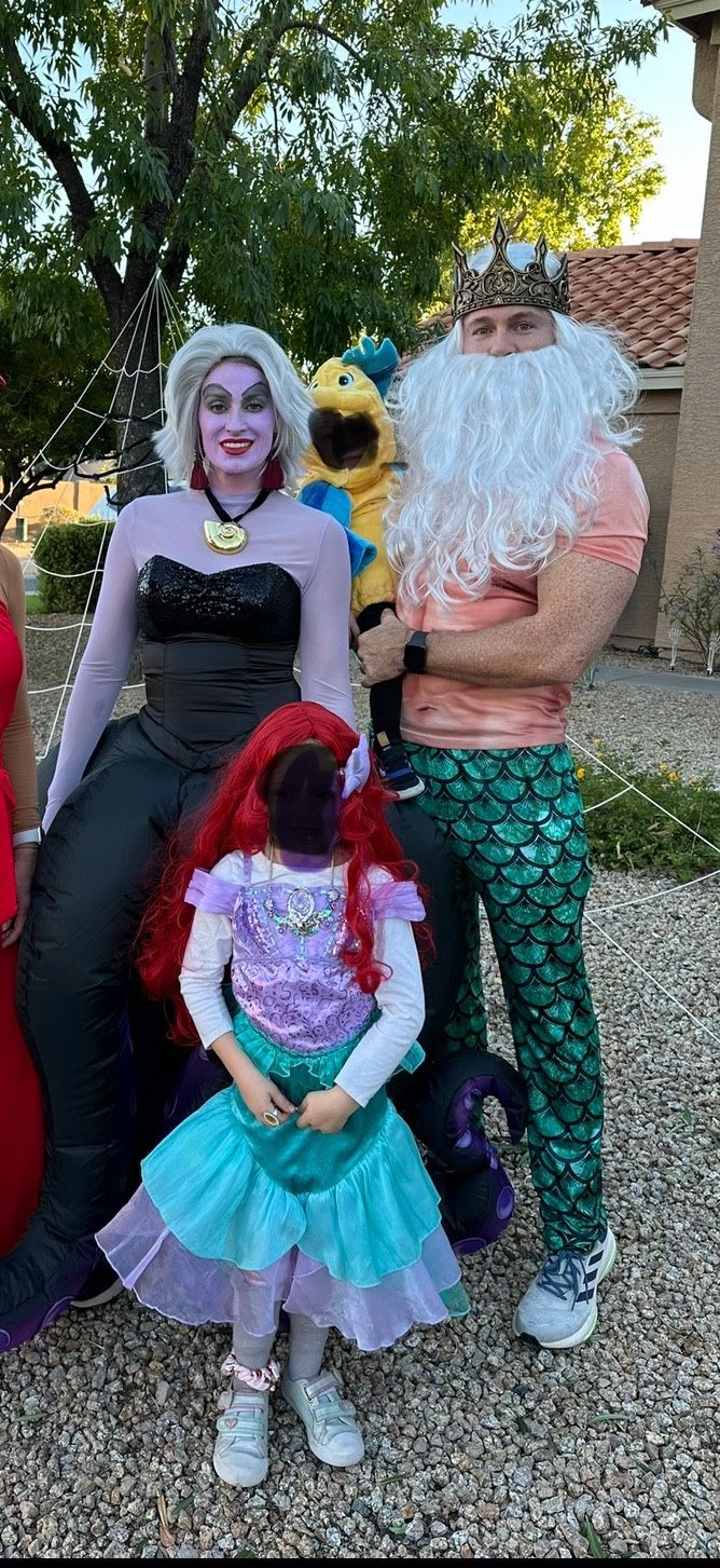 Family Little Mermaid Costumes ( Aerial, Prince Eric, King Triton,  Flounder, Ursula