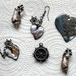 Dark Nautical Summer Shell Jewelry Making Destash