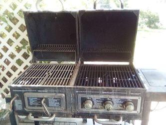Outdoor propane grill /charcoal grill with burner